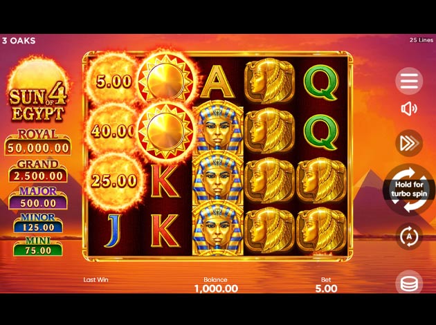 Sun of Egypt 4 Mobile Slot Game Screenshot Image