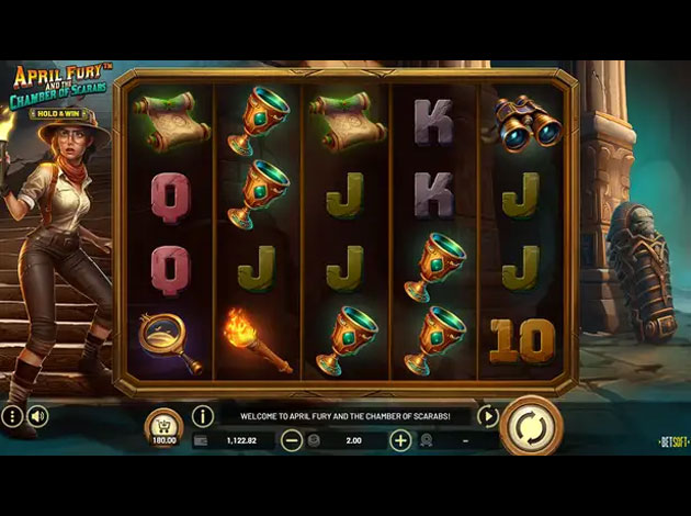 April Fury and the Chamber of Scarabs Slot Game Mobile Screenshot Image