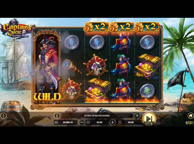 Captain's Quest: Treasure Island Slot Game Screenshot Image