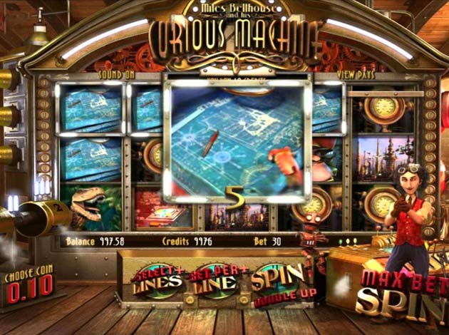 Miles Bellhouse and His Curious Machine mobile Slot game screenshot image