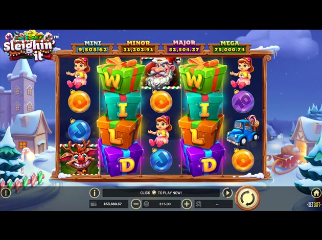 Sleighin' It Mobile Slot Game Screenshot Image
