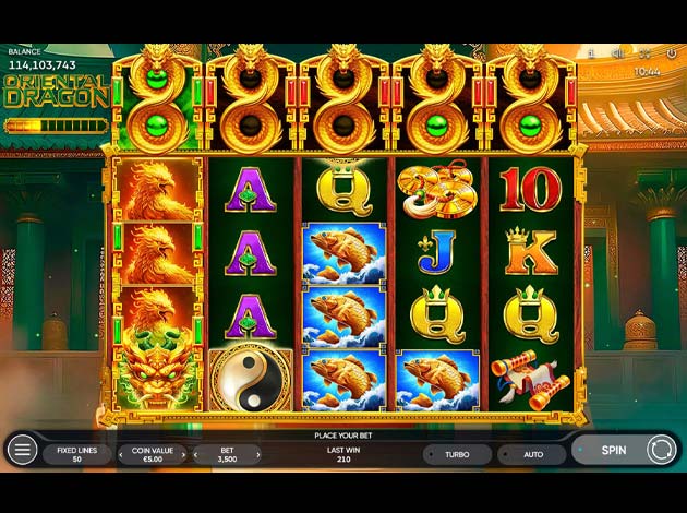 Oriental Dragon Mobile Slot Game Screenshot Image