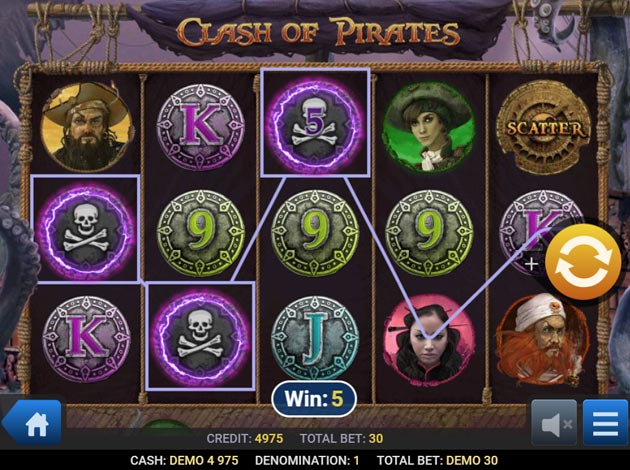 Clash of Pirates mobile slot game
