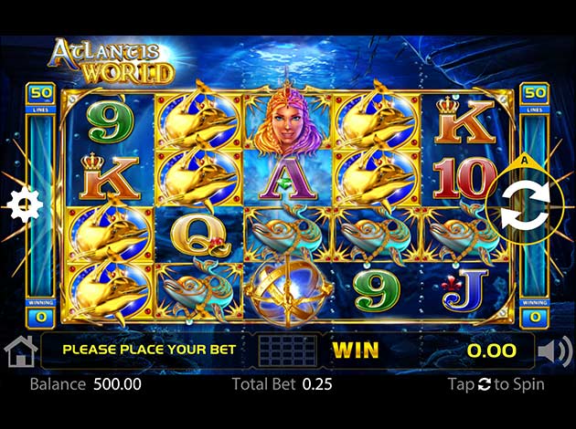 Atlantis World mobile Slot game screenshot image