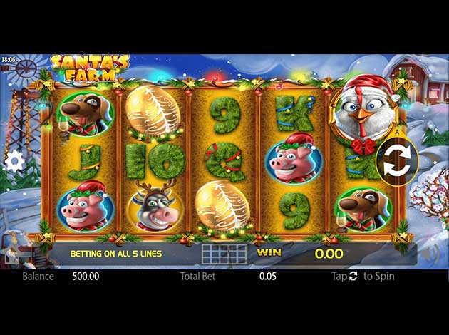  Santa's farm mobile slot game screenshot image
