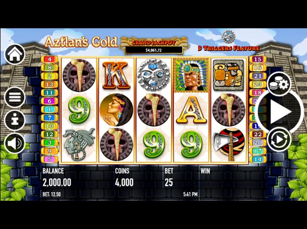 Aztlan's Gold mobile Slot game screenshot image