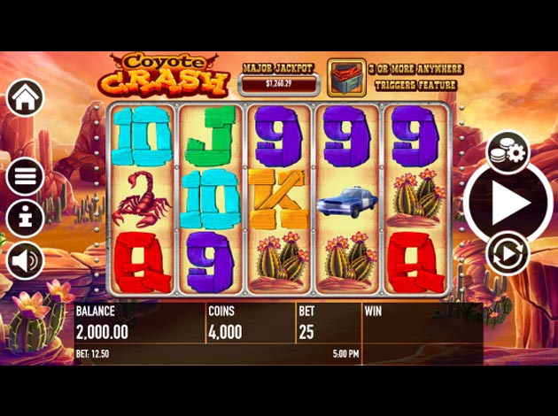 Coyote Crash mobile Slot game screenshot image