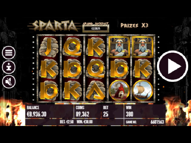 Sparta mobile Slot game screenshot image