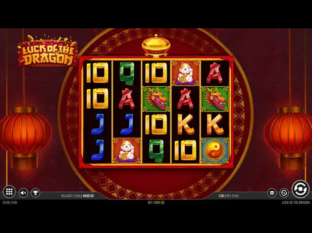 Luck of the Dragon Mobile Slot Game Screenshot Image