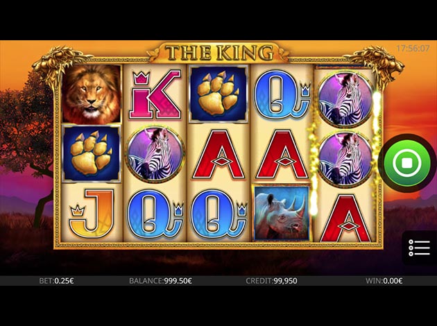 The King mobile slot game screenshot image