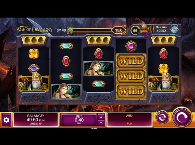 Age of Dragons Mobile Slot Game Screenshot Image