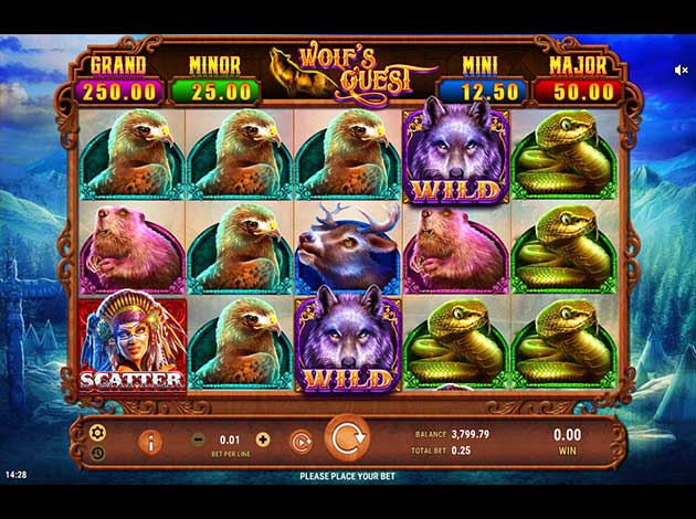 Wolf's Quest mobile Slot game screenshot image