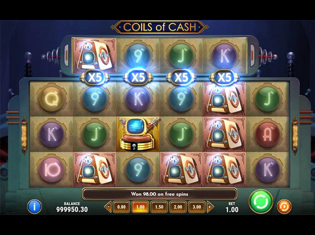 Coils of Cash Mobile Slot Game Screenshot Image