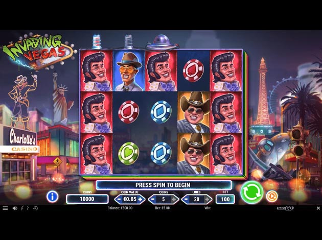 Invading Vegas Mobile Slot Game Screenshot Image