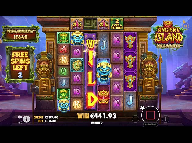 Ancient Island Megaways Mobile Slot Game Screenshot Image