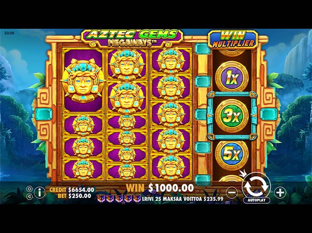 Aztec Gems Megaways Mobile Slot Game Screenshot Image