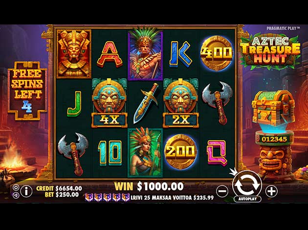 Aztec Treasure Hunt Mobile Slot Game Screenshot Image