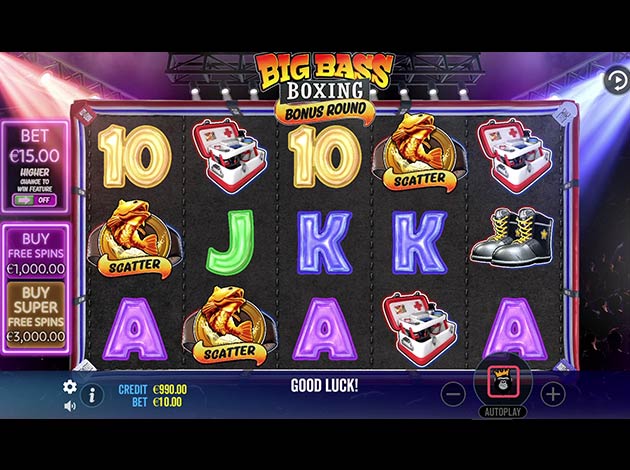 Big Bass Boxing Bonus Round Mobile Slot Game Screenshot Image