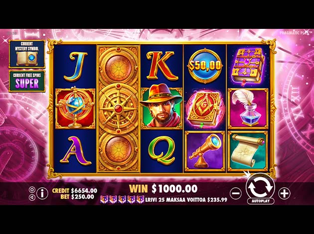 John Hunter and Galileo's Secrets Mobile Slot Game Screenshot Image