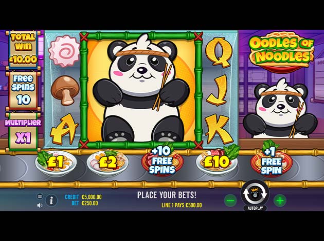 Oodles of Noodles Mobile Slot Game Screenshot Image