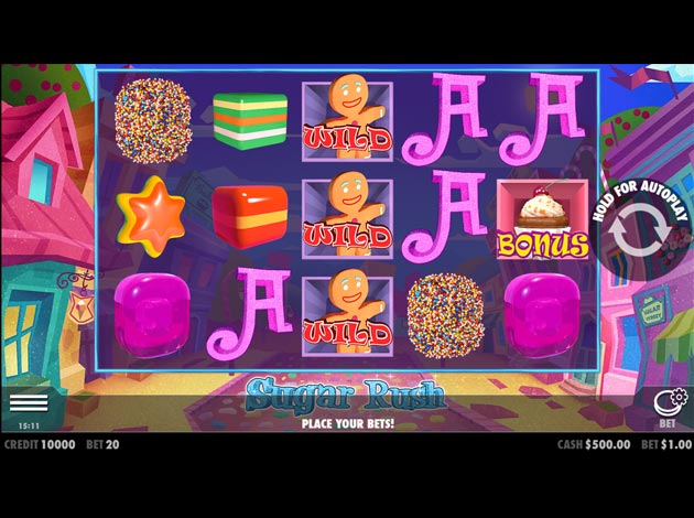 Sugar Rush mobile slot game screenshot image