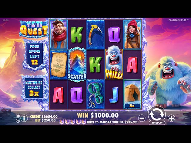 Yeti Quest Mobile Slot Game Screenshot Image