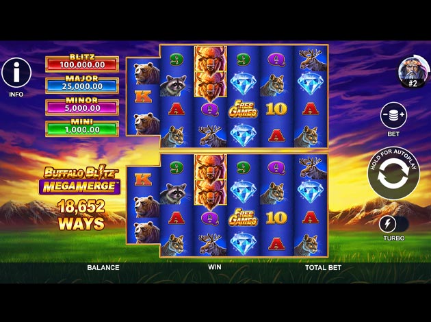 Buffalo Blitz: Mega Merge Mobile Slot Game Screenshot Image