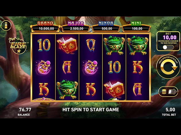 Mega Fire Blaze: 3 Wizards Mobile Slot Game Screenshot Image