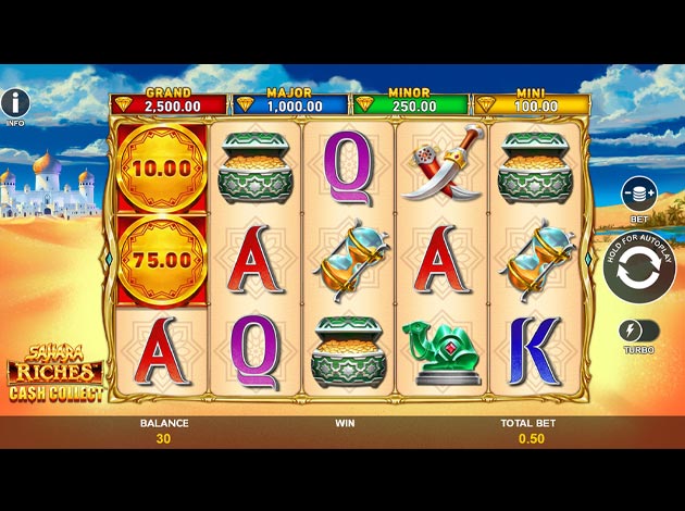 Sahara Riches: Ca$h Collect Mobile Slot Game Screenshot Image