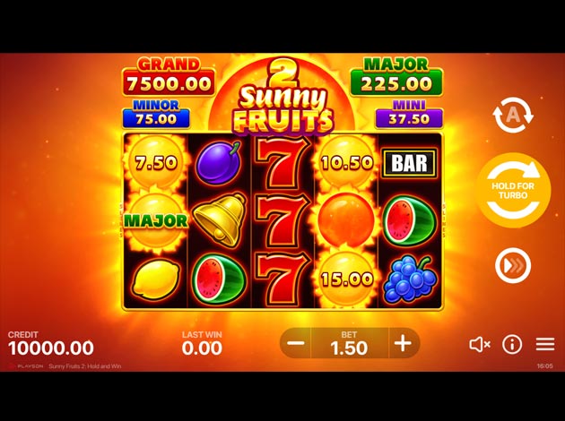 Sunny Fruits 2 Hold and Win Mobile Slot Game Screenshot Image