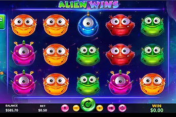 Alien Wins Mobile Slot Game Screenshot Image