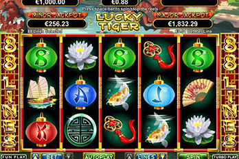 Lucky Tiger Mobile Slot Game Screenshot Image
