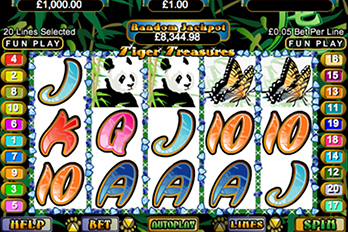 Tiger Treasures Mobile Slot Game Screenshot Image