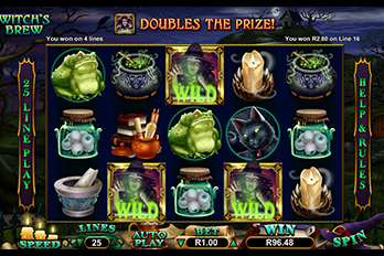 Witch's Brew Mobile Slot Game Screenshot Image