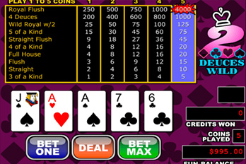 Deuces Wild Mobile Video Poker Screenshot Image