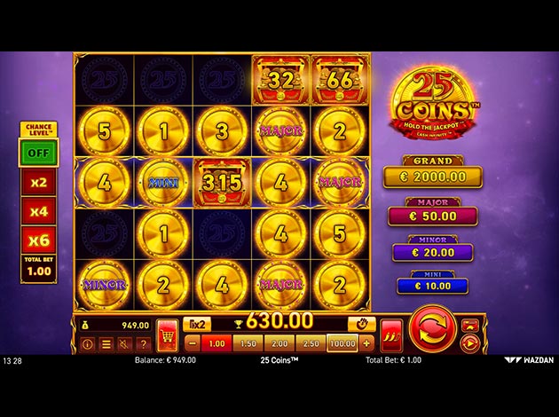 25 Coins Mobile Slot Game Screenshot Image