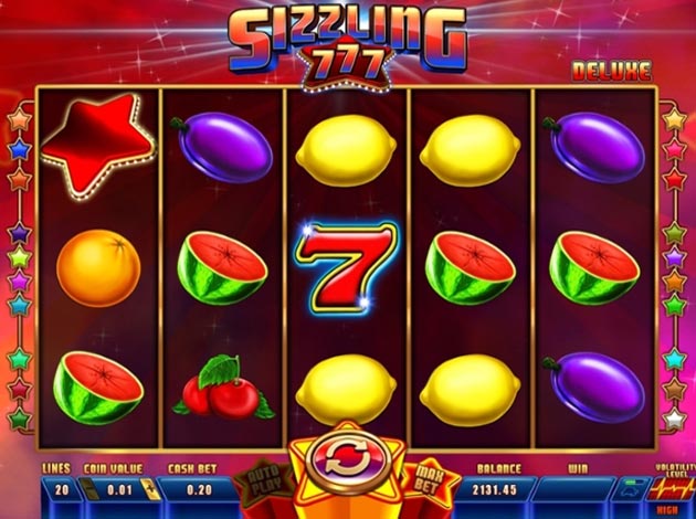  Sizzling 777 Deluxe mobile slot game screenshot image